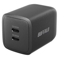 バッファロー PD65W対応AC充電器 USB TypeーC×2ポート ブラック BSACPD6500C2BK 1個