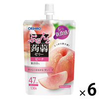 ぷるんと蒟蒻ゼリー　ピーチ　1セット（1個（130g）×6）　オリヒロ　こんにゃくゼリー　パウチタイプ