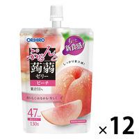 ぷるんと蒟蒻ゼリー　ピーチ　1セット（1個（130g）×12）　オリヒロ　こんにゃくゼリー　パウチタイプ