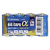 アイリスオーヤマ 単2アルカリ乾電池 BIGCAPA α4本シュリンク LR14IB/4S 4本パック×5セット（直送品）