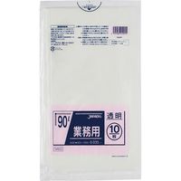 ジャパックス 業務用ポリ袋 90L 透明 厚み0.035mm TM953 1セット(300枚:10枚×30冊)