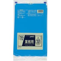 ジャパックス 業務用ポリ袋　70L10枚　青　厚み0.04ｍｍ P-71 1セット（40冊）