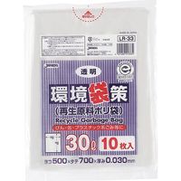 ジャパックス 環境袋策　30L　透明　厚み0.03ｍｍ LR33 1セット（300枚：10枚×30冊）