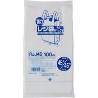 ジャパックス レジ袋（乳白） ベロ付きブロック 関東45号/関西45号 100枚 厚み0.023mm 20冊入り RJJ45 1セット（2000枚）（直送品）