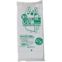 ジャパックス レジ袋（半透明）　ベロ付きブロック　関東20号/関西35号　100枚　厚み0.017ｍｍ RKK20 1セット（40冊）