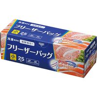 ジャパックス Wジッパー フリーザーバッグ （小） 25枚 透明 厚み0.06mm 24個入り WF01 1セット（600枚）（直送品）