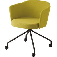 【組立設置込】コクヨ コーデ チェア 塗装脚黒 キャスター脚 オリーブイエロー 1脚（直送品）