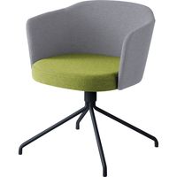 【組立設置込】コクヨ コーデ チェア 塗装脚黒 背座回転 アボカドグリーン/ホワイトグレー 1脚（直送品）