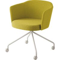 【組立設置込】コクヨ コーデ チェア 塗装脚白 キャスター脚 オリーブイエロー 1脚（直送品）