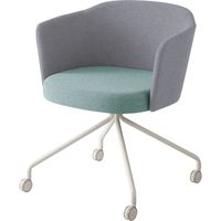 【組立設置込】コクヨ コーデ チェア 塗装脚白 キャスター脚 ホワイトターコイズ/ホワイトグレー 1脚（直送品）