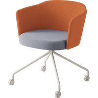 【組立設置込】コクヨ コーデ チェア 塗装脚白 キャスター脚 ホワイトグレー/ソフトテラコッタ 1脚（直送品）