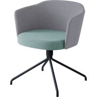 【組立設置込】コクヨ コーデ チェア 塗装脚黒 背座回転 ホワイトターコイズ/ホワイトグレー 1脚（直送品）