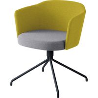 【組立設置込】コクヨ コーデ チェア 塗装脚黒 背座回転 ホワイトグレー/オリーブイエロー 1脚（直送品）