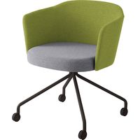 【組立設置込】コクヨ コーデ チェア 塗装脚黒 キャスター脚 ホワイトグレー/アボカドグリーン 1脚（直送品）