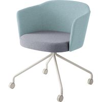 【組立設置込】コクヨ コーデ チェア 塗装脚白 キャスター脚 ホワイトグレー/ホワイトターコイズ 1脚（直送品）