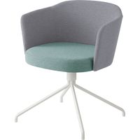 【組立設置込】コクヨ コーデ チェア 塗装脚白 背座回転 ホワイトターコイズ/ホワイトグレー 1脚（直送品）