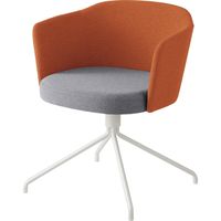 【組立設置込】コクヨ コーデ チェア 塗装脚白 背座回転 ホワイトグレー/ソフトテラコッタ 1脚（直送品）