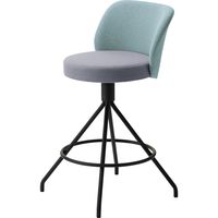 【組立設置込】コクヨ コーデ ミドルハイチェア 塗装脚黒 ホワイトグレー/ホワイトターコイズ 1脚（直送品）