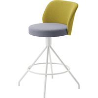 【組立設置込】コクヨ コーデ ミドルハイチェア 塗装脚白 ホワイトグレー/オリーブイエロー 1脚（直送品）