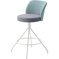 【組立設置込】コクヨ コーデ ミドルハイチェア 塗装脚白 ホワイトグレー/ホワイトターコイズ 1脚（直送品）