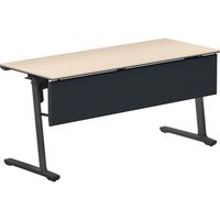 【組立設置込】コクヨ カーム フラップテーブル 棚なし 幕板付 幅1500×奥行600×高さ720mmホワイトナチュラル/ブラック 1台（直送品）