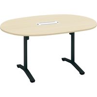 【組立設置込】コクヨ ビエナ 会議テーブル 楕円形 配線付 T字・アジャスター脚 幅1500mm