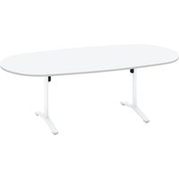 【組立設置込】コクヨ ビエナ 会議テーブル 楕円形T字脚 キャスター 配線無 天板Ｗ2100×D1050×高さ720mm
