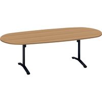【組立設置込】コクヨ ビエナ 会議テーブル 楕円形T字脚 キャスター 配線無 天板Ｗ2400×D1050×高さ720mm