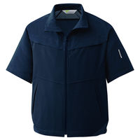 ミドリ安全 ハイストレッチ 半袖ブルゾン VES627 上 ネイビー S 3121100203 1点（直送品）