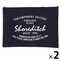 【アウトレット】ポーチ 平型 ネイビー 不二貿易 1セット（2個）