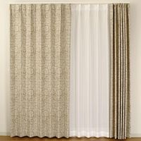 ユニベール 遮光・遮音・遮熱カーテン IDプリモ 幅1000×高さ1350mm ベージュ 4548654701929  1セット（厚地カーテン2枚）（直送品）