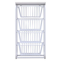 【アウトレット】アイリスオーヤマ ウッドストレージバスケットラックWBR-4Wホワイト WBR-4W 1台