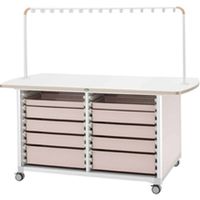 【軒先渡し】サカセ化学工業 作業台(ハンガー付対面タイプ) トレー:ブルー 24-8045-0002 1台（直送品）