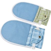 萬楽 マンラク介助てぶくろ(ブルー) ブルー 24-7114-00 1袋(2個入)（直送品）