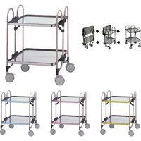 折りたたみ式器械台（2段） シルバー 24-7273-00 トクヤマ　マツヨシカタログ（直送品）