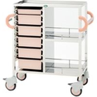 【軒先渡し】サカセ化学工業 処置・包交カート 本体:ピーチ 24-8020-0003 1台（直送品）