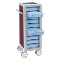 マイスコ与薬カート（鍵なし）10床用 ブラウン 19-7100-1204 松吉医科器械（直送品）