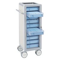 マイスコ与薬カート（鍵付）10床用 ホワイト 23-7000-1203 松吉医科器械（直送品）