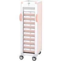 【軒先渡し】サカセ化学工業 与薬カートL(10床用)本体ブルー 引出:ブルー 24-6962-0202 1台（直送品）