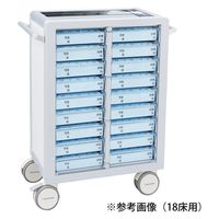 マイスコ与薬カート（鍵なし）36床用 ホワイト/ブルー 19-7100-0403 松吉医科器械（直送品）