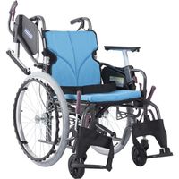 カワムラサイクル 低床車いす（アルミ製）自走用 赤チェックA10 24-7621-0105（直送品）