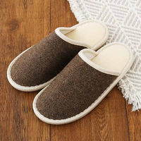 【アウトレット】スリッパ 外縫いタイプ 室内 洗える 静音 滑りにくい リサイクルウール ブラウン 1足 ロハコ（LOHACO） オリジナル