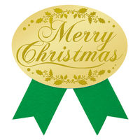 ササガワ クリスマス ギフトシール Merry Christmas 緑 22-4055 1冊（100片）
