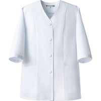 セブンユニフォーム 抗菌コート・女・七分 ホワイト 13号 AA0331-8 1セット(2点)（直送品）