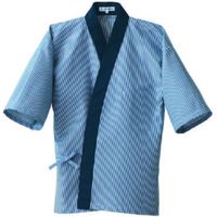 セブンユニフォーム ハッピーコート・男 紺縞×紺 L BC1305-1 2点（直送品）