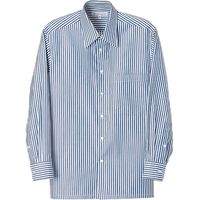 セブンユニフォーム シャツ・男・長袖 ホワイト×ブルー L CH1727-1 1点（直送品）