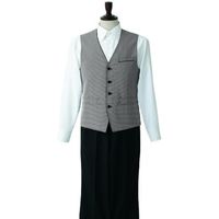 セブンユニフォーム ベスト・男 ホワイト×ブラック S CJ4325-7 1点（直送品）