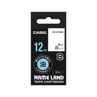 カシオ CASIO ネームランド テープ 油の付着面にも貼れるタイプ 幅12mm 白ラベル 黒文字 5.5m巻 XR-12TRWE（取寄品）