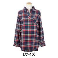 【アウトレット】インド綿フランネルシャツチュニック ネイビー L 67420 1枚