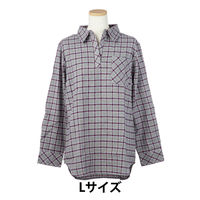 【アウトレット】インド綿フランネルシャツチュニック グレー L 67423 1枚